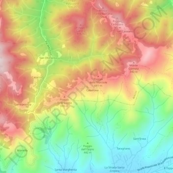 Mappa topografica Caldese, altitudine, rilievo