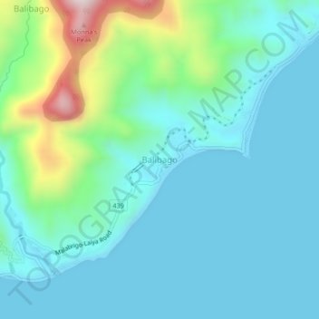 Mappa topografica Balibago, altitudine, rilievo
