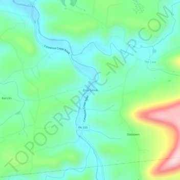 Mappa topografica Zion Grove, altitudine, rilievo