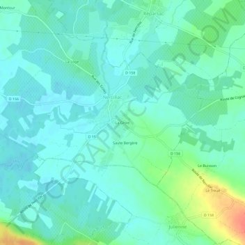 Mappa topografica La Groie, altitudine, rilievo