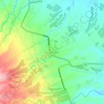 Mappa topografica Dalwangan, altitudine, rilievo