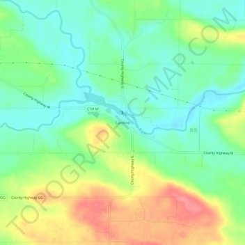 Mappa topografica Caroline, altitudine, rilievo