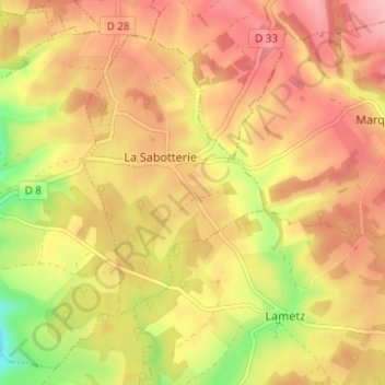 Mappa topografica Le Puits de Là-Bas, altitudine, rilievo