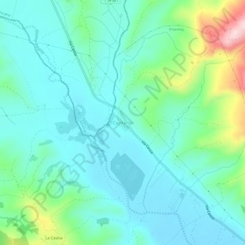 Mappa topografica Centeno, altitudine, rilievo