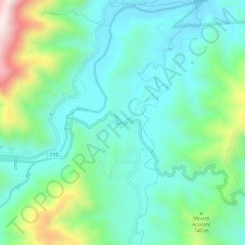 Mappa topografica Baan, altitudine, rilievo