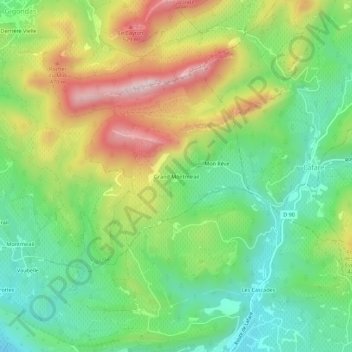 Mappa topografica Grand Montmirail, altitudine, rilievo