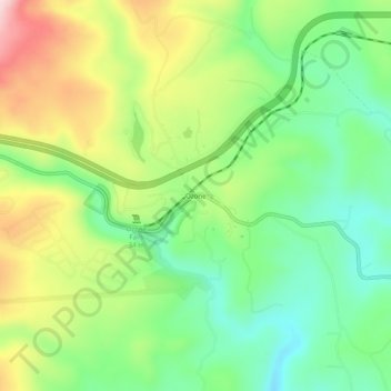 Mappa topografica Ozone, altitudine, rilievo