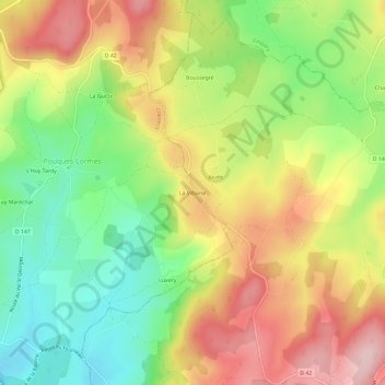 Mappa topografica La Villaine, altitudine, rilievo