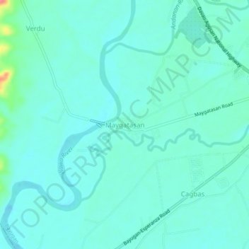 Mappa topografica Maygatasan, altitudine, rilievo
