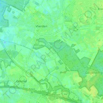 Mappa topografica Baarschot, altitudine, rilievo