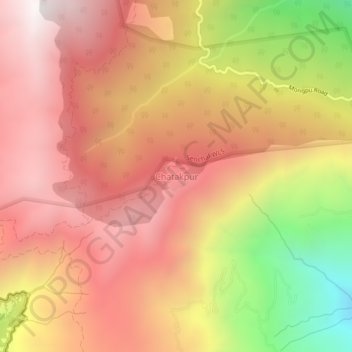 Mappa topografica Chatakpur, altitudine, rilievo