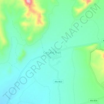 Mappa topografica Cascajal Bajo, altitudine, rilievo