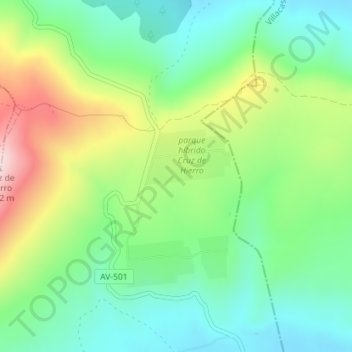 Mappa topografica Los Navazos, altitudine, rilievo