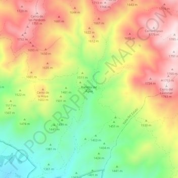 Mappa topografica Rambla del Agua, altitudine, rilievo