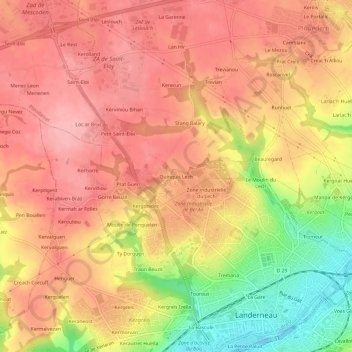 Mappa topografica Quinquis Lech, altitudine, rilievo