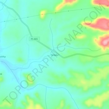 Mappa topografica Grajau, altitudine, rilievo