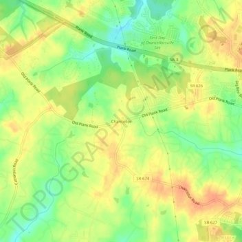 Mappa topografica Chancellor, altitudine, rilievo