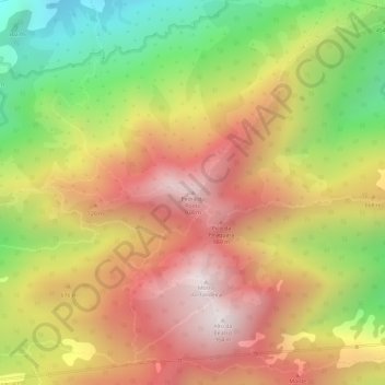 Mappa topografica Pedra do Ponto, altitudine, rilievo
