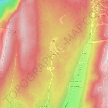 Mappa topografica Gève, altitudine, rilievo