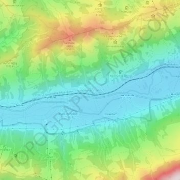 Mappa topografica Wiedemannsdorf, altitudine, rilievo