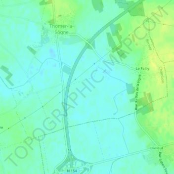 Mappa topografica Le Grand Cure, altitudine, rilievo