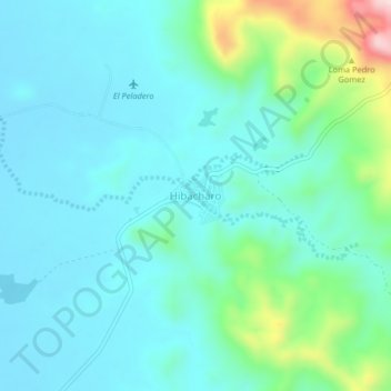 Mappa topografica Hibacharo, altitudine, rilievo
