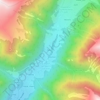 Mappa topografica Riebisen, altitudine, rilievo