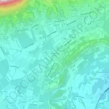 Mappa topografica Ceredello di sotto, altitudine, rilievo