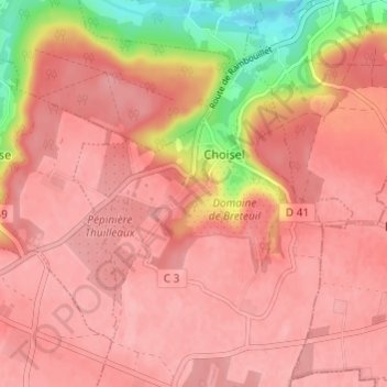 Mappa topografica La Ferté, altitudine, rilievo