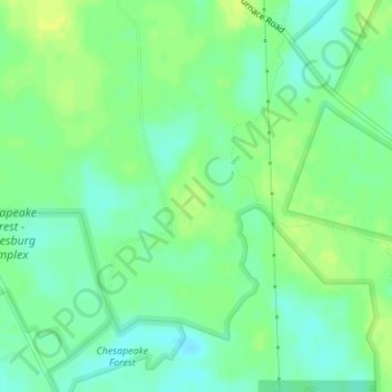 Mappa topografica Pusey State Game Refuge, altitudine, rilievo