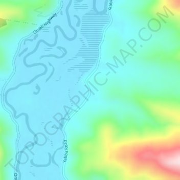 Mappa topografica Yabba, altitudine, rilievo