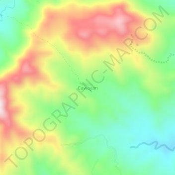 Mappa topografica Cawayan, altitudine, rilievo