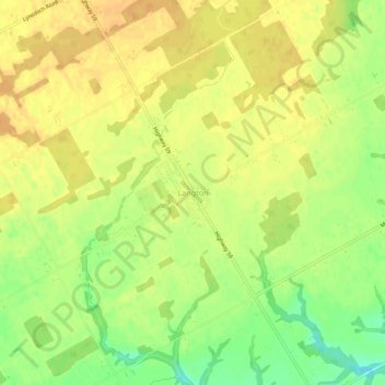 Mappa topografica Langton, altitudine, rilievo
