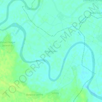 Mappa topografica Nagla Jatni, altitudine, rilievo