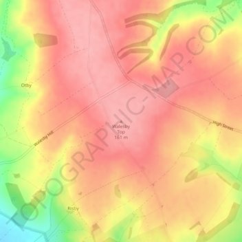 Mappa topografica Walesby Top, altitudine, rilievo