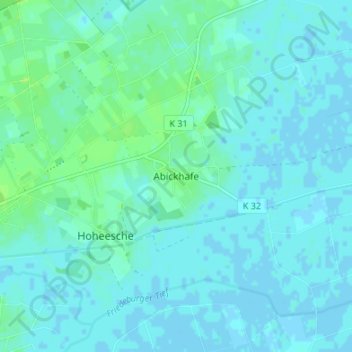 Mappa topografica Abickhafe, altitudine, rilievo