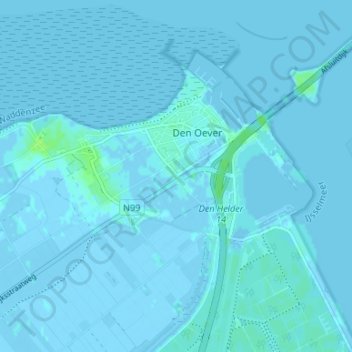 Mappa topografica De Gest, altitudine, rilievo