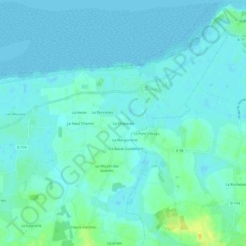 Mappa topografica La Chaussée, altitudine, rilievo