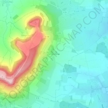 Mappa topografica La Cense Rouge, altitudine, rilievo