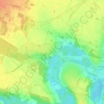 Mappa topografica Saint-Vrain, altitudine, rilievo