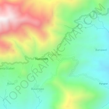 Mappa topografica Poblacion, altitudine, rilievo