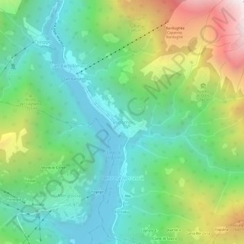 Mappa topografica Vogorno, altitudine, rilievo