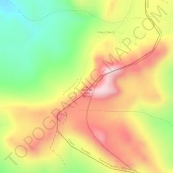 Mappa topografica Serra da Lapa, altitudine, rilievo
