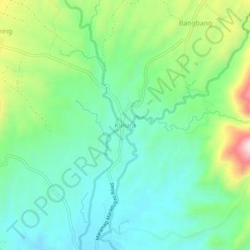 Mappa topografica Kinura, altitudine, rilievo