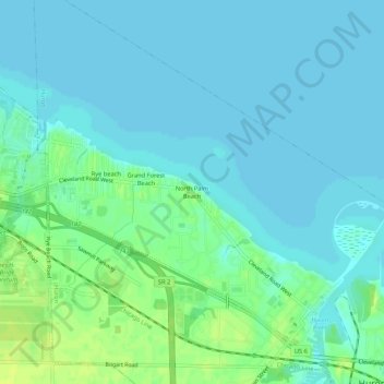 Mappa topografica North Palm Beach, altitudine, rilievo
