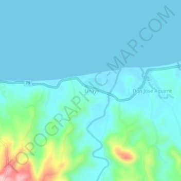 Mappa topografica Linay, altitudine, rilievo