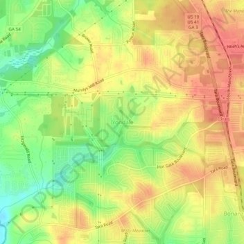Mappa topografica Irondale, altitudine, rilievo