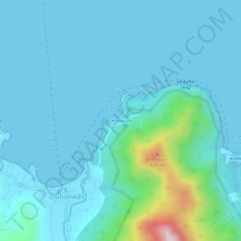 Mappa topografica Haad Khom, altitudine, rilievo