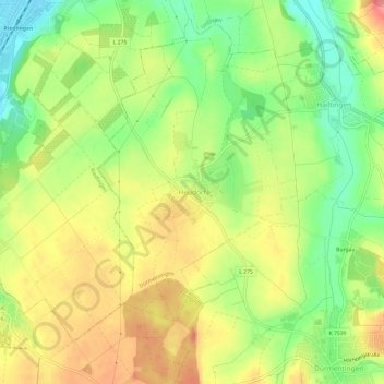 Mappa topografica Heudorf, altitudine, rilievo