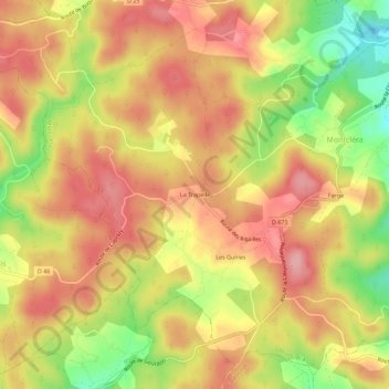 Mappa topografica La Trapelle, altitudine, rilievo